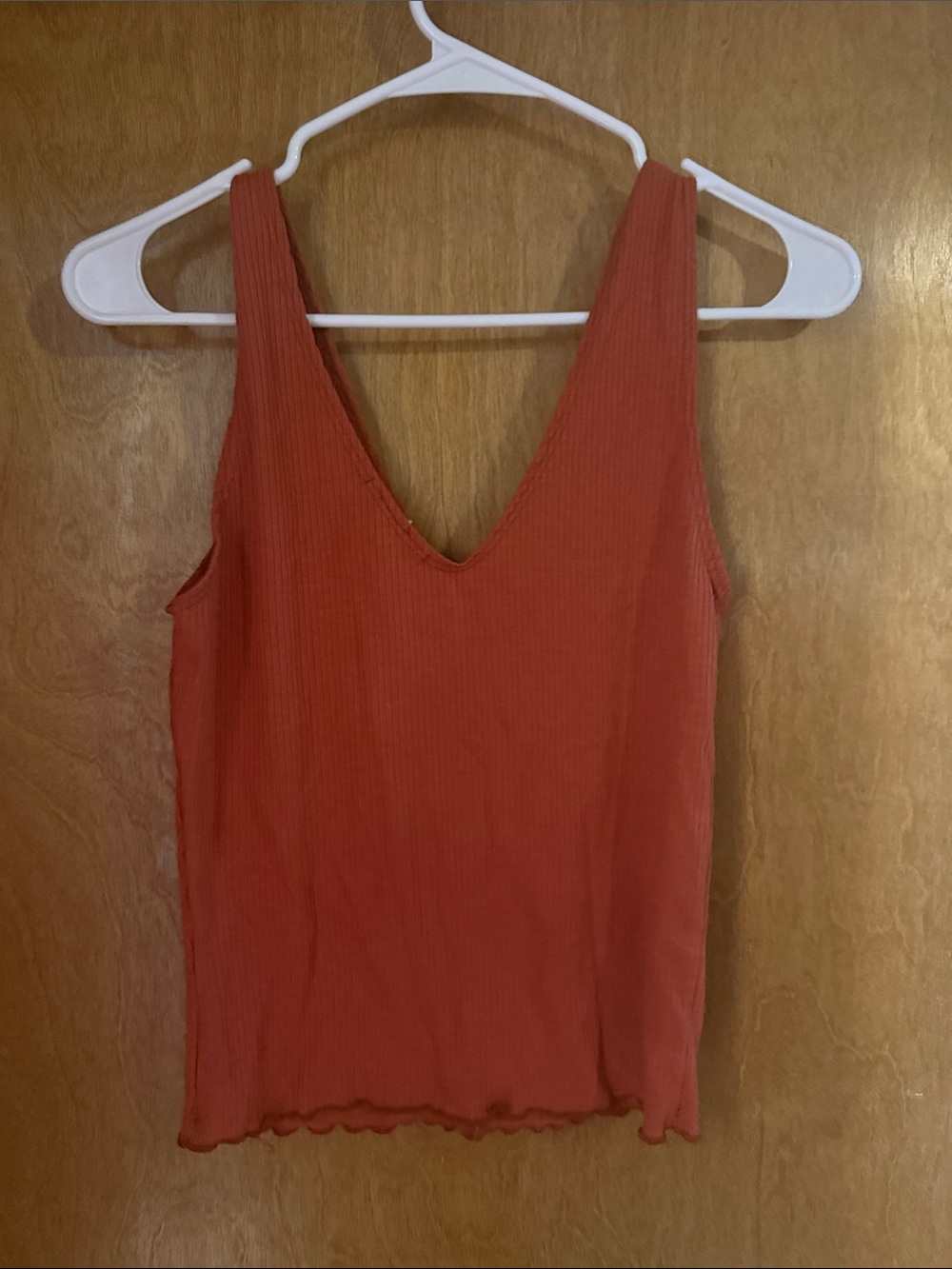 Caution To The Wind Rust Button-Front Ribbed Tank - Picture 2 of 3
